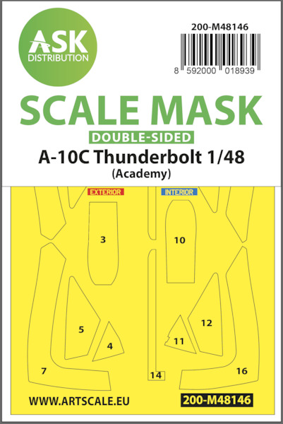 Masking Set A10C Thunderbolt II (Academy) Double Sided 200-M48146