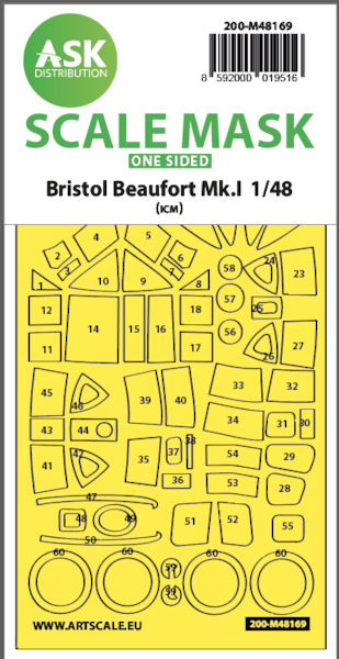 Masking Set Bristol Beaufort Mk1 (ICM) Single Sided 200-M48169