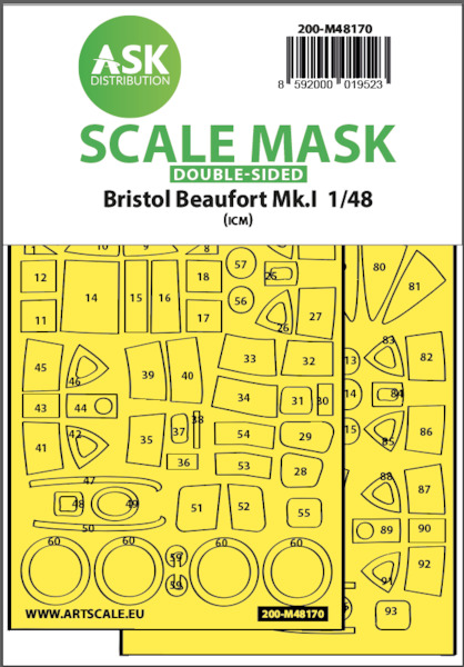 Masking Set Bristol Beaufort Mk1 (ICM) Double Sided 200-M48170