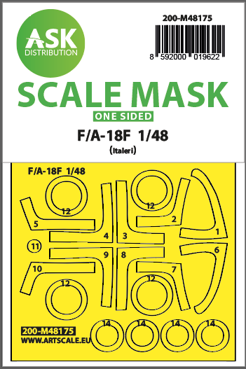 Masking Set F/A18F Super Hornet (Italeri) Single Sided 200-M48175