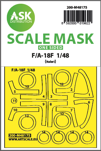 Masking Set F/A18F Super Hornet (Italeri) Single Sided  200-M48175