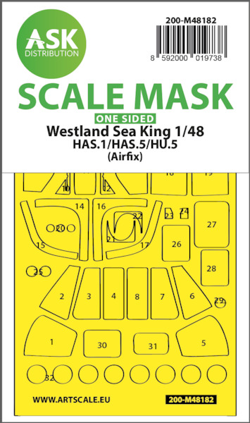 Masking Set Westland Sea King HAS1/HAS5/HU5 (Airfix) Single Sided  200-M48182