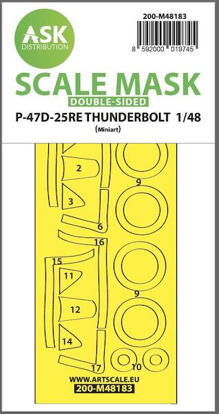 Masking Set Republic P47D-25 Thunderbolt (MiniArt) Double Sided 200-M48183