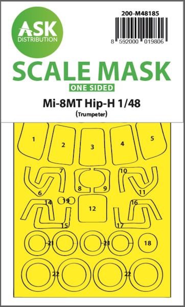 Masking Set Mil Mi8MT Hip H (Trumpeter) Single Sided 200-M48185