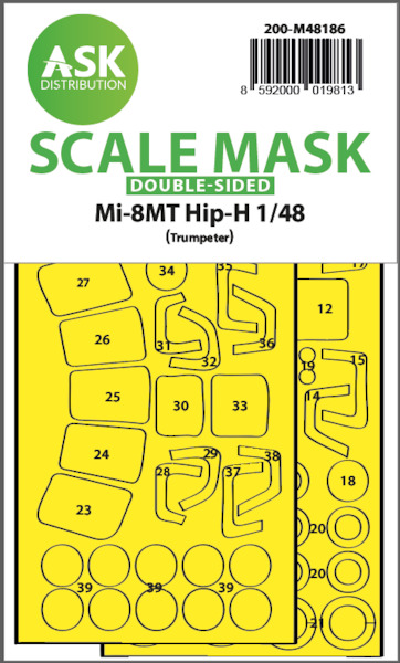 Masking Set Mil Mi8MT Hip H (Trumpeter) Double Sided 200-M48186