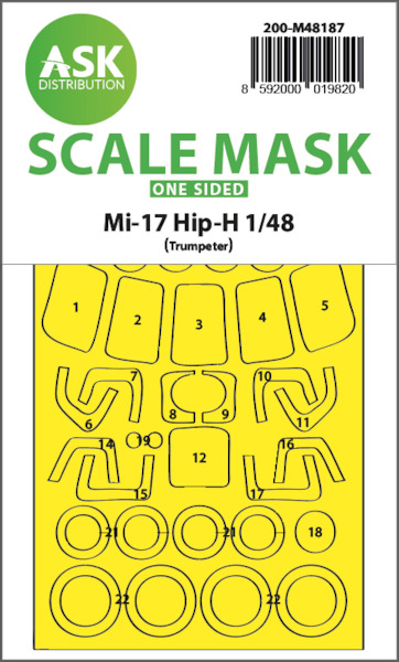 Masking Set Mil Mi17 Hip H (Trumpeter) Single Sided  200-M48187