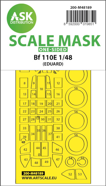 Masking Set Messerschmitt BF110E (Eduard) Single Sided 200-M48189