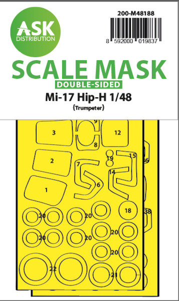 Masking Set Mil Mi17 Hip H (Trumpeter) Double Sided  200-M48189