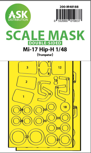 Masking Set Mil Mi17 Hip H (Trumpeter) Double Sided 200-M48189