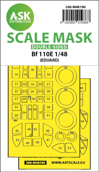 Masking Set Messerschmitt BF110E (Eduard) Double Sided 200-M48190