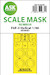 Masking Set Grumman F6F-3 Hellcat canopy and wheels (Eduard) - One Sided 200-M48200