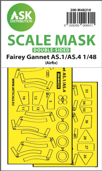 Masking Set Fairey Gannet AS.1/AS.4 canopy and wheels (Airfix) -  Double Sided  200-M48210