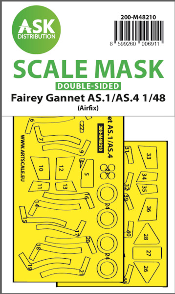 Masking Set Fairey Gannet AS.1/AS.4 canopy and wheels (Airfix) - Double Sided 200-M48210