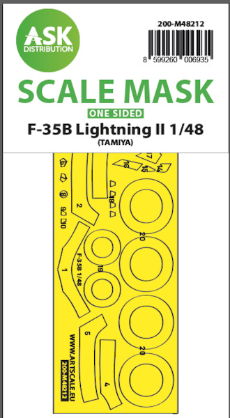 Masking Set F35B Lightning II  canopy and wheels (Tamiya) - Single Sided  200-M48212