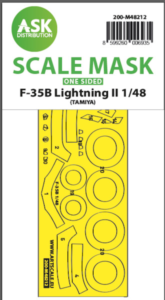 Masking Set F35B Lightning II canopy and wheels (Tamiya) - Single Sided 200-M48212