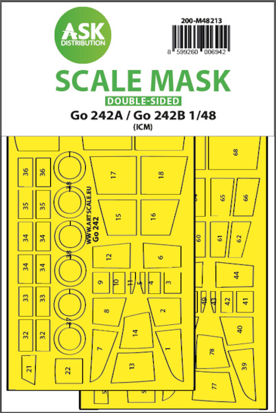 Masking Set Gotha Go242A/Go242B  canopy and wheels (ICM) - Double Sided  200-M48213