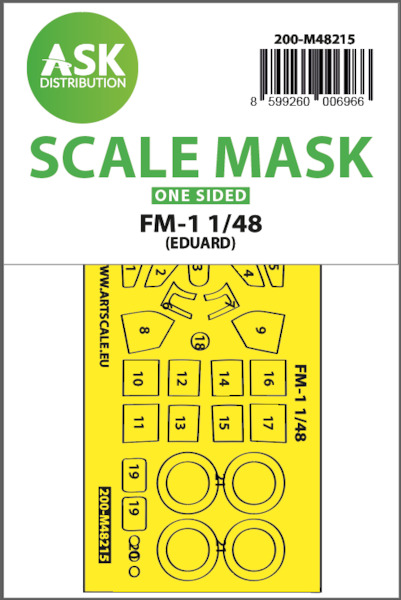 Masking Set Grumman FM1 Wildcat canopy and wheels (Eduard) - Single Sided  200-M48215