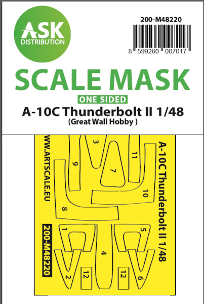 Masking Set Fairchild A10C Thunderbolt II canopy and wheels (Great Wall Hobby) - Single Sided 200-M48220