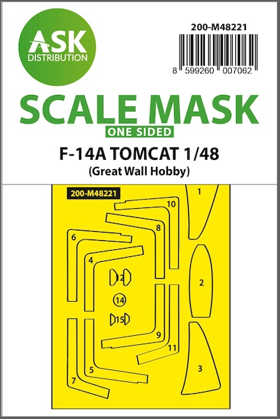 Masking Set F14A Tomcat canopy (Great Wall Hobby) - Single Sided 200-M48221