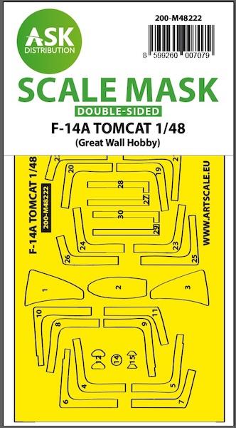 Masking Set F14A Tomcat canopy (Great Wall Hobby) - Double Sided 200-M48222
