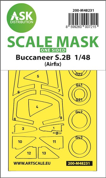 Masking Set Buccaneer S2B Canopy, Wheels (Airfix) Single Sided 200-M48231