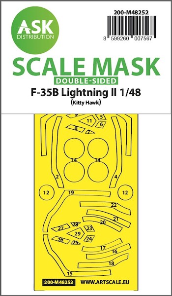 Masking Set F35B Lightning II Canopy, Wheels (Kitty Hawk) Double Sided 200-M48252