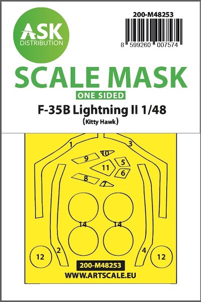 Masking Set F35B Lightning II Canopy, Wheels (Kitty Hawk) Single Sided 200-M48253