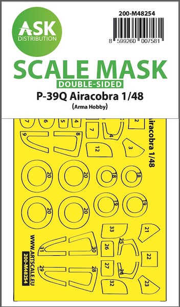 Masking Set Bell P39 Airacobra Canopy, wheels (Arma Hobby) Double Sided 200-M48254