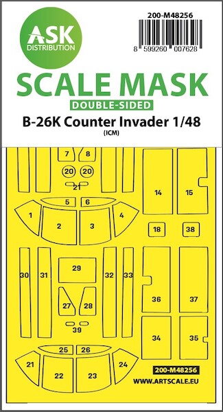 Masking Set Douglas B26K Counter Invader Canopy (ICM) Double Sided 200-M48256
