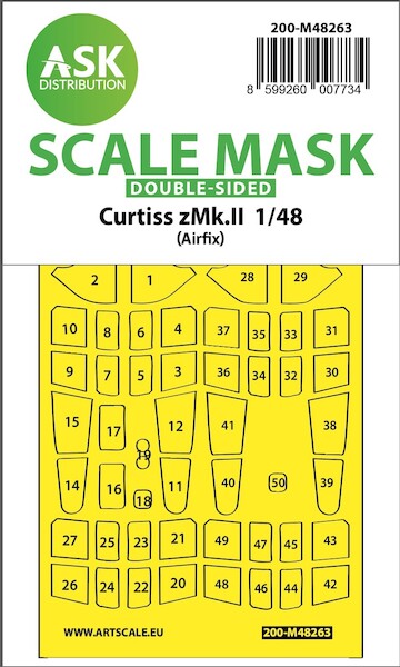 Masking Set Curtiss Tomahawk MKII Canopy (Airfix) Double Sided 200-M48263