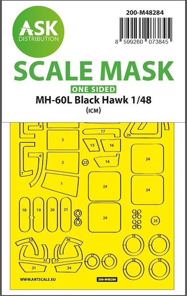 Masking Set Sikorsky MH60L Black Hawk Canopy and wheels (ICM) single Sided 200-M48284
