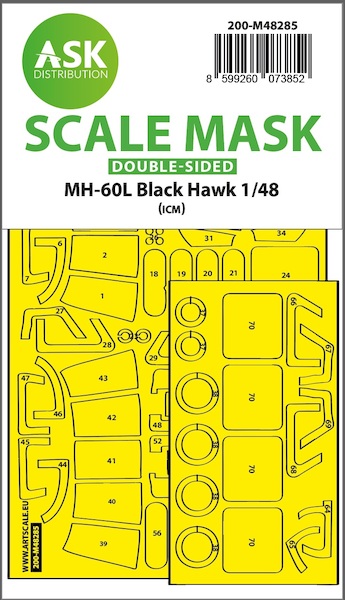 Masking Set Sikorsky MH60L Black Hawk Canopy and wheels (ICM) Double Sided 200-M48285