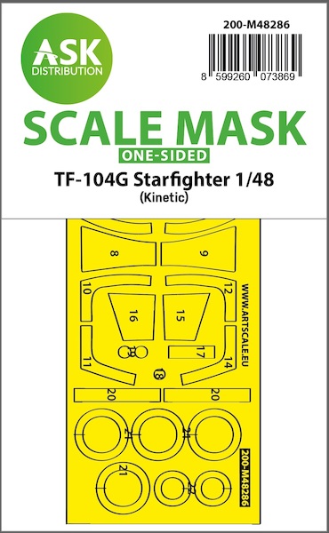 Masking Set TF104G Starfighter  Canopy and wheels (Kinetic) Single Sided  200-M48286