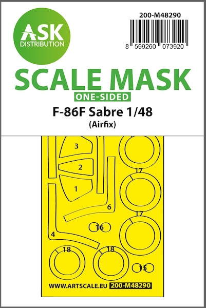 Masking Set F86F Sabre  Canopy and wheels (Airfix) Single Sided  200-M48290