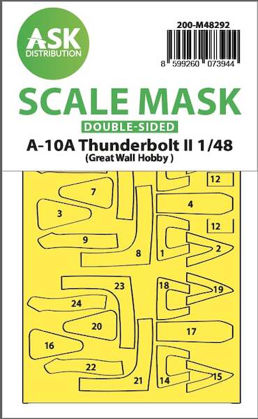 Masking Set A10A Thunderbolt II Canopy (Great Wall Hobby) Double Sided 200-M48292