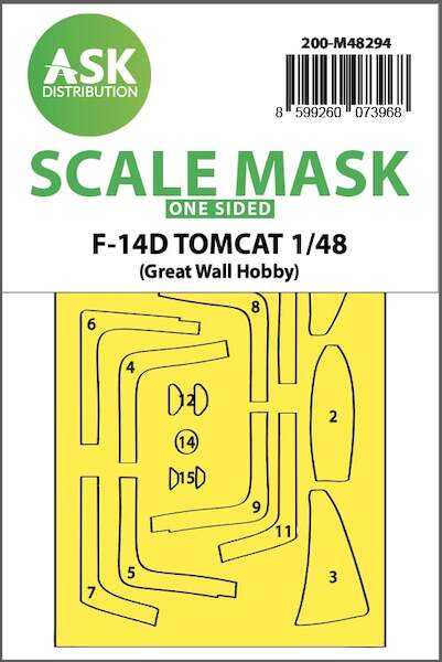 Masking Set F14D Tomcat Canopy (Great Wall Hobby) Single Sided  200-M48294