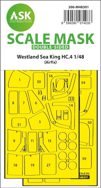 Masking Set Westland Sea King HC4 Canopy (Airfix) Double Sided 200-M48301