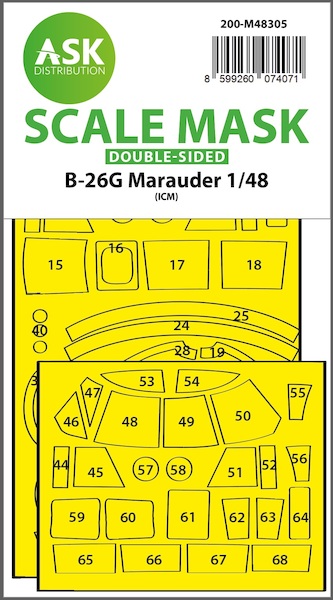 Masking Set B26G Marauder Canopy and other glassparts (ICM) Double Sided 200-M48305