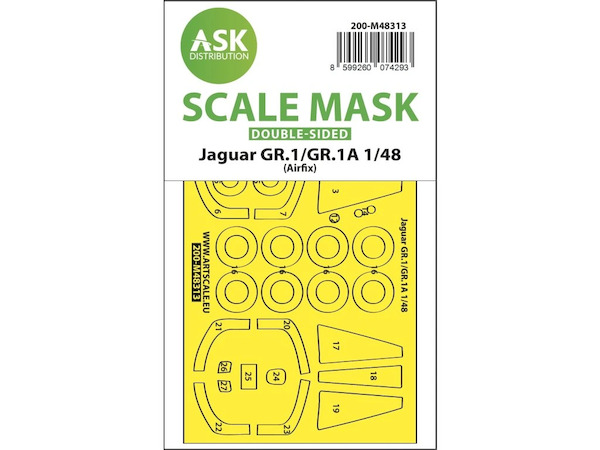 Masking Set Jaguar GR1/GR1a  Canopy and wheels  (Airfix) Double Sided  200-M48313