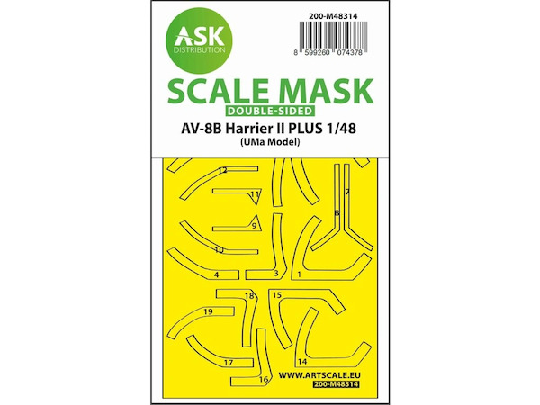 Masking Set AV8B Harrier II Plus Canopy Double Sided (UMa Models)  200-M48314