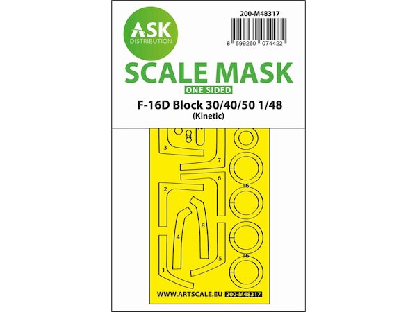 Masking Set F16D Block 30/40/50 Canopy Single Sided (Kinetic)  200-M48317