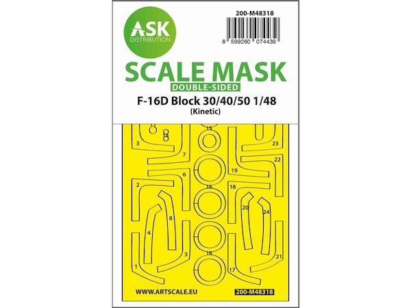 Masking Set F16D Block 30/40/50 Canopy Double Sided (Kinetic)  200-M48318