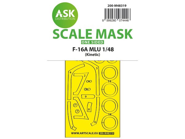 Masking Set F16A MLU Canopy Single Sided (Kinetic)  200-M48319