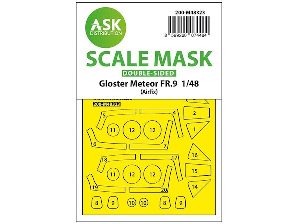Masking Set Meteor FR9  Canopy Double Sided (Airfix)  200-M48323