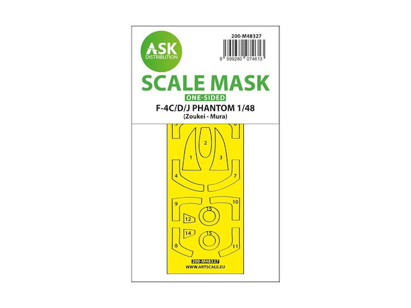 Masking Set F4C/D/J Phantom Canopy  Single Sided (Zoukei Mura)  200-M48327