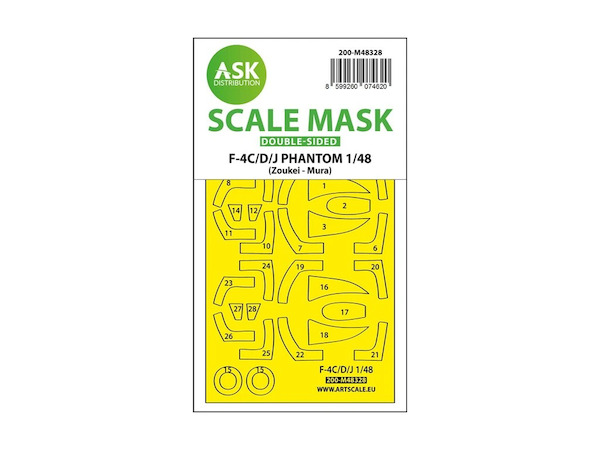 Masking Set F4C/D/J Phantom Canopy  Double  Sided (Zoukei Mura)  200-M48328