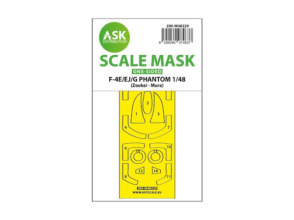Masking Set F4E/EJ/G Phantom Canopy  Single Sided (Zoukei Mura)  200-M48329
