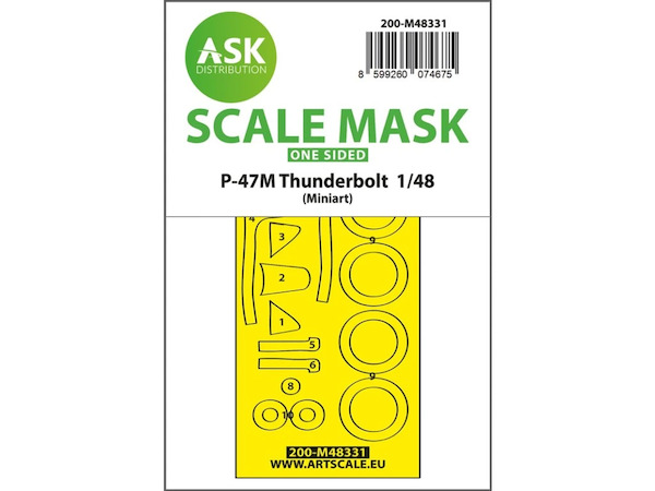 Masking Set P47M Thunderbolt Single Sided (MiniArt)  200-M48331