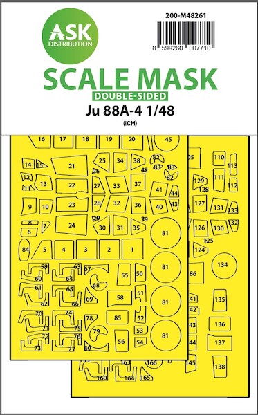 Masking Set Junkers Ju88A-4 Canopy, Nose, Wheels (ICM)) Double Sided 200-M48261
