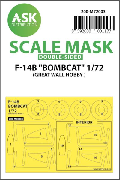 Masking Set Grumman F14B "Bombcat" (Great Wall Hobby) Double sided  200-M72003